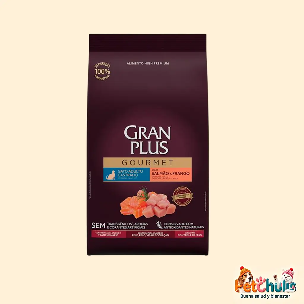 GranPlus Gourmet Gato Adulto Castrado Salmón y Pollo 10 kg