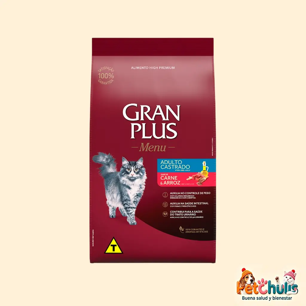 Gran Plus Menu Gato Adulto Castrado Carne y Arroz