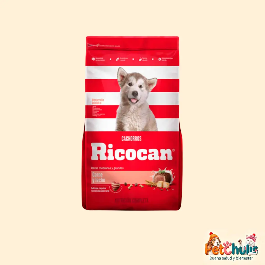 Ricocan Cachorros Razas Medianas y Grandes Carne y Leche 22 kg