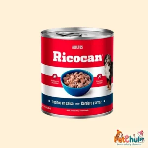 Ricocan Trocitos en Salsa Cordero y Arroz Adulto Lata 280g