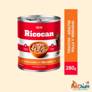 Ricocan Trocitos en Salsa Pollo y Verduras Adulto Lata 280 g