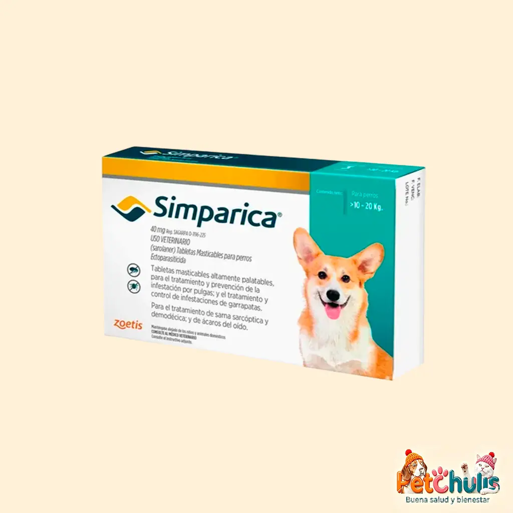 Simparica 40 mg para Perros de 10 a 20 kg